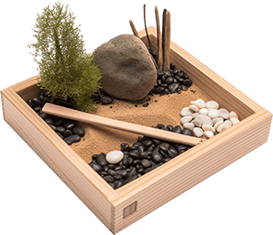 Wooden mini zen garden kit